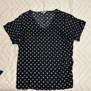 Polka Dot V-Neck Women's Top